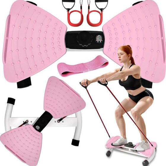 Pink Ab Waist Twister with Resistance Bands