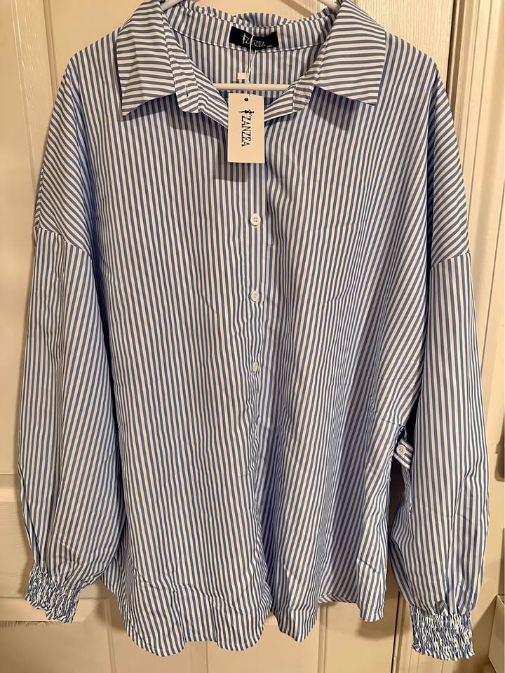 Women's Multicolor Lantern-Sleeve Striped Shirt — 2XL