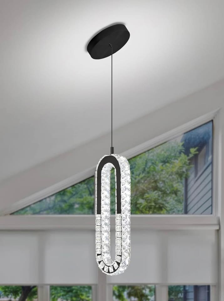Modern Black 1-Light Pendant Chandelier