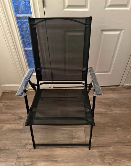 Black Mesh Folding Chair