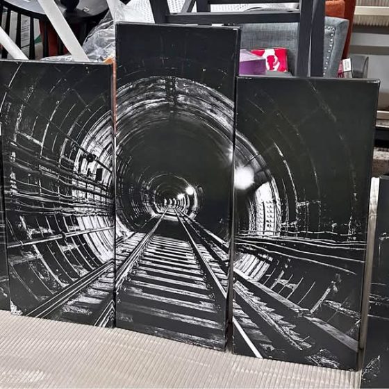 LevvArts 5-Piece Subway Tunnel Canvas Wall Art