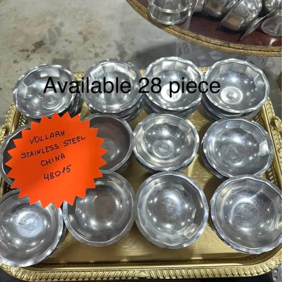 Vollrath 5 oz Stainless Steel Dessert Dishes — 28-Piece Set