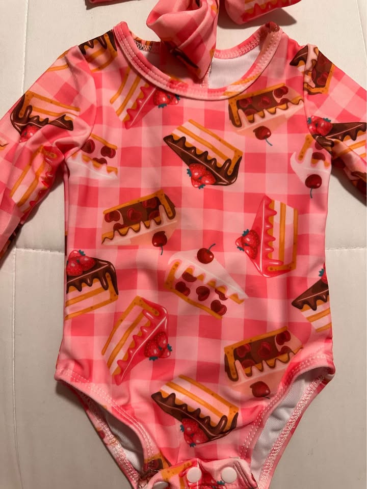 Baby Girls' Pink Long-Sleeve Swimsuit — 3–6 Months