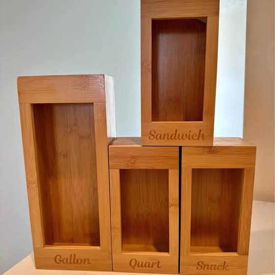 Bamboo Food-Storage Bag Organizer
