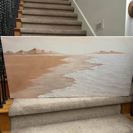 Coastal White Wave Wall Art — 24 x 48 in