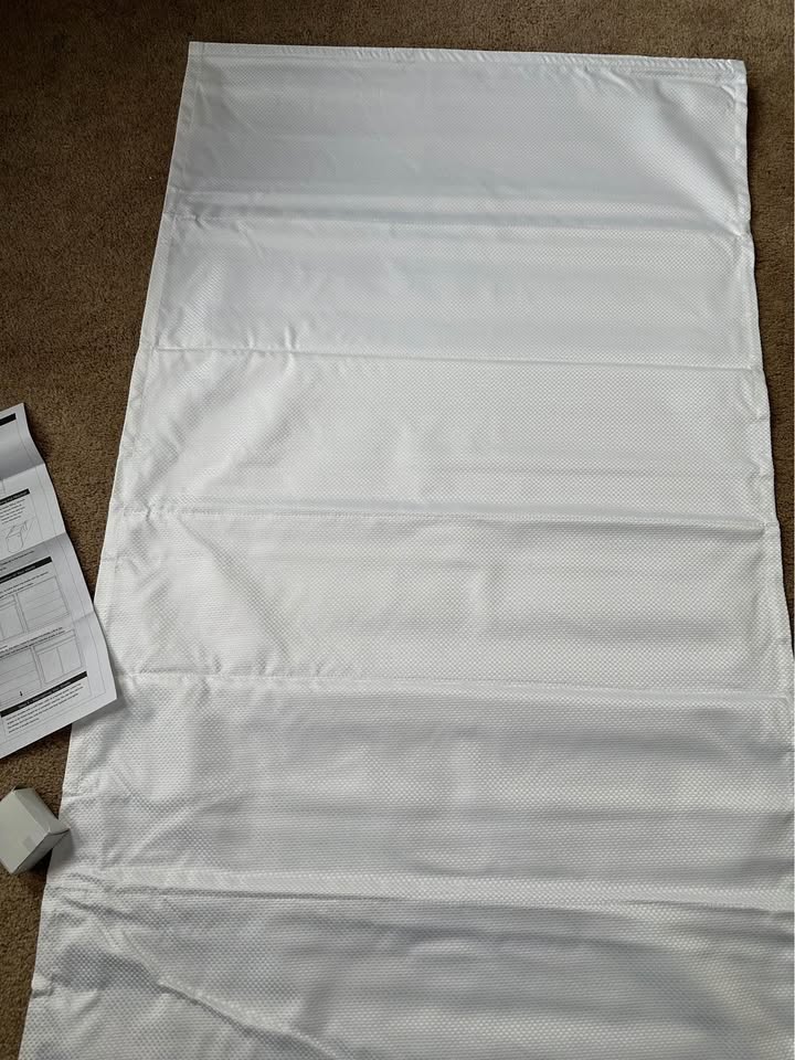 Galen White Basketweave Privacy Curtain Panel — 31 x 64 in