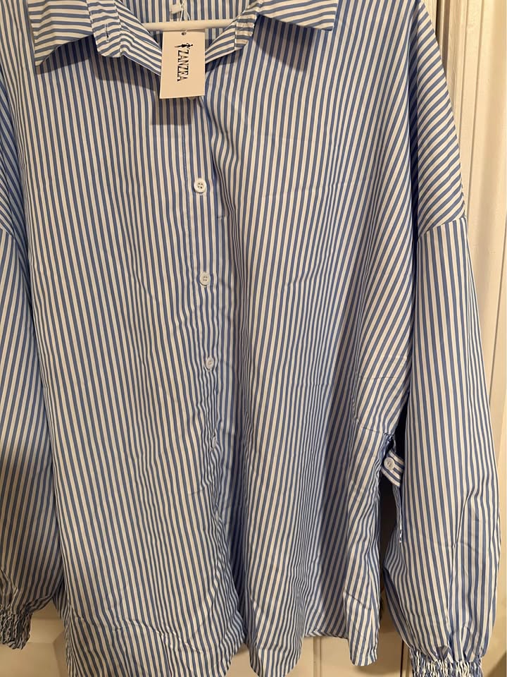 Women's Multicolor Lantern-Sleeve Striped Shirt — 2XL
