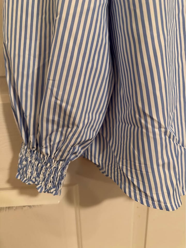 Women's Multicolor Lantern-Sleeve Striped Shirt — 2XL
