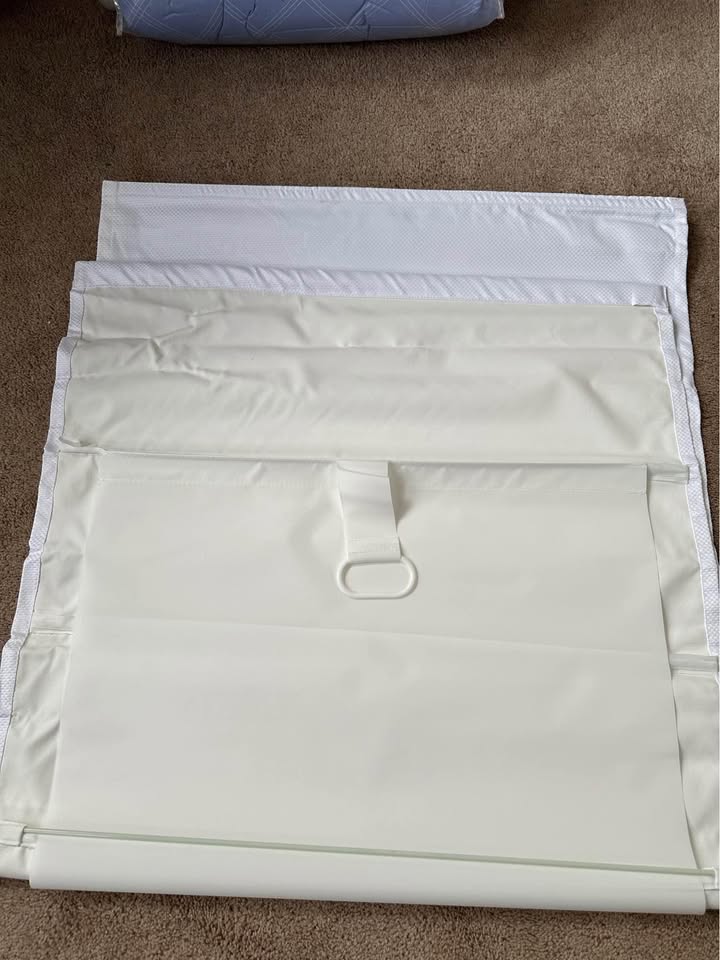 Galen White Basketweave Privacy Curtain Panel — 31 x 64 in