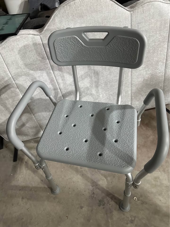 Shower Chair with Backrest & Padded Arms — 350 lb