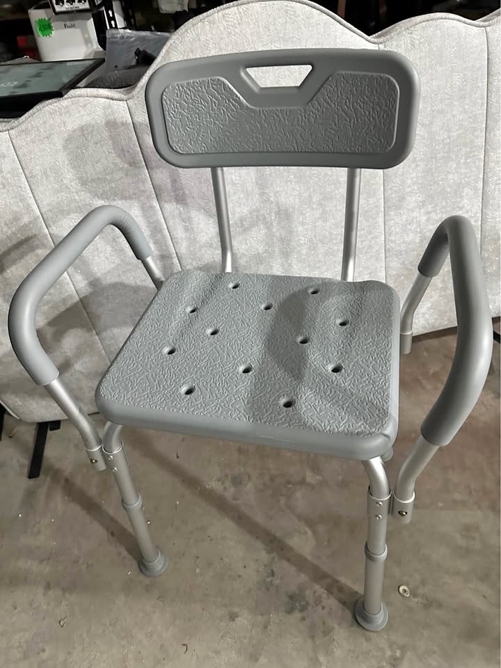Shower Chair with Backrest & Padded Arms — 350 lb