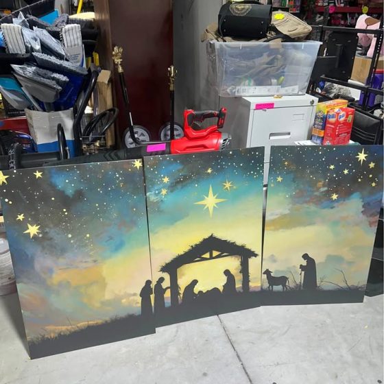 Three-Piece Nativity Scene Canvas Wall Art Set