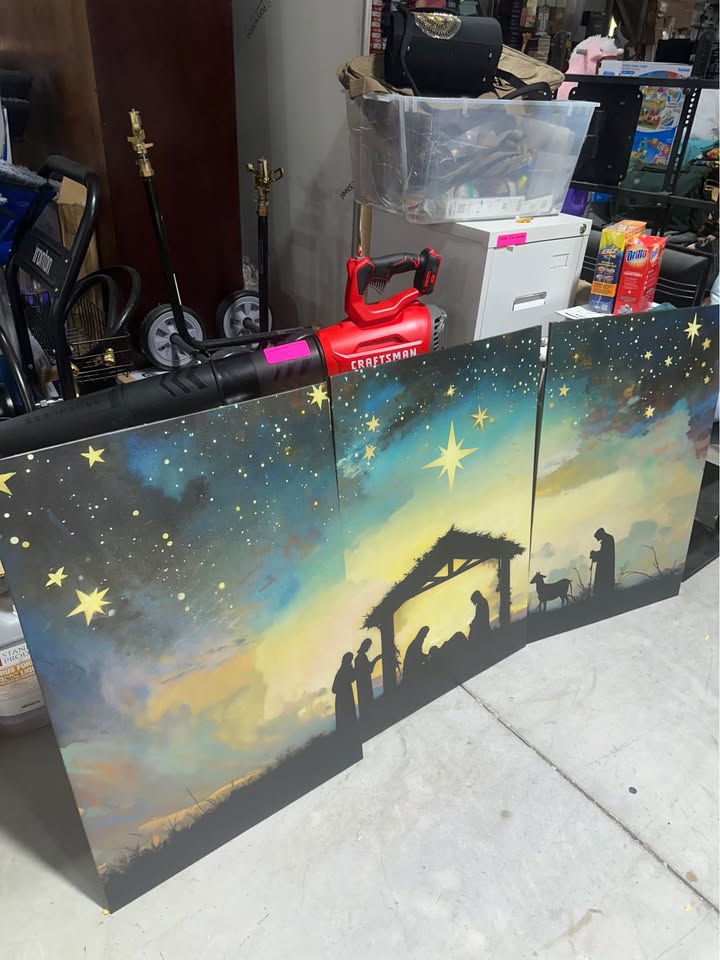 Three-Piece Nativity Scene Canvas Wall Art Set
