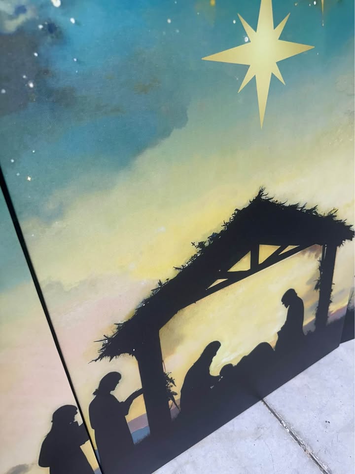 Three-Piece Nativity Scene Canvas Wall Art Set