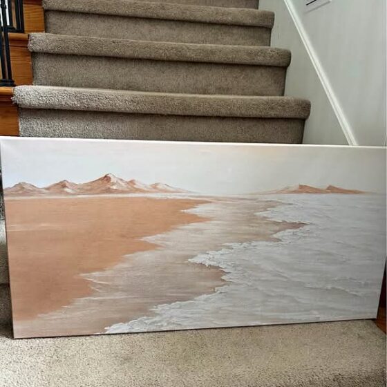 Coastal Wall Art White Wave 20x40 inc