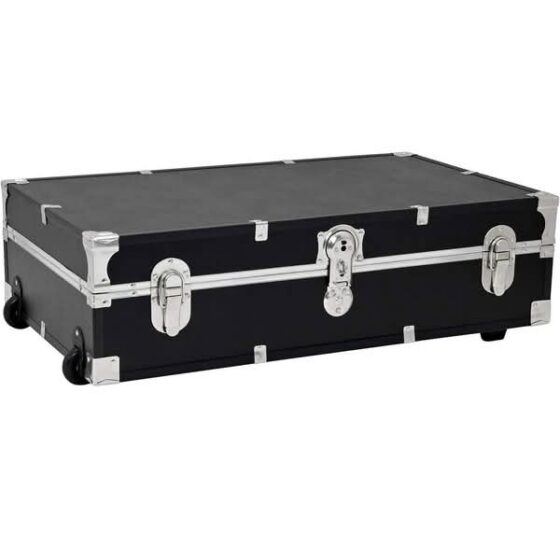 Seward Under the Bed Trunk with Wheels & Lock, Black, 31-Inch