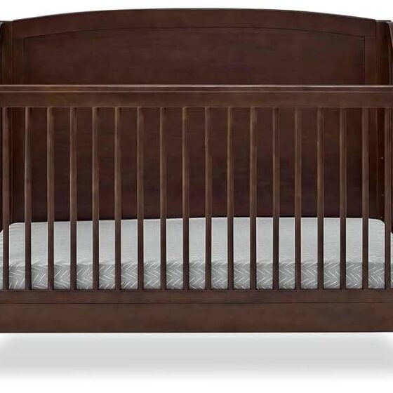 NEW Delta Children Campbell 6-in-1 Convertible Crib - Greenguard Gold Certified, Walnut Espresso