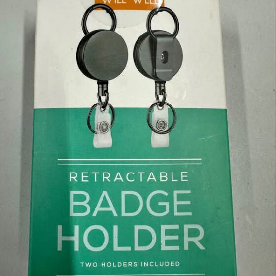 Will Well ID Badge Holder Reel with Clip and Keyring