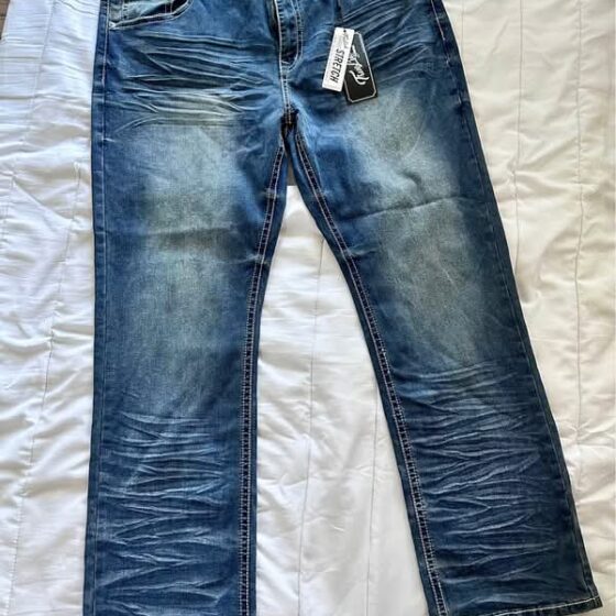 True Luck Men Classic Stretch Straight Leg Jeans Size W40/ L32