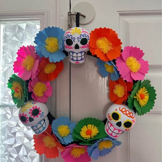 Dia De Muertos Day of the Dead Collection 17" Diameter Wreath Decoration