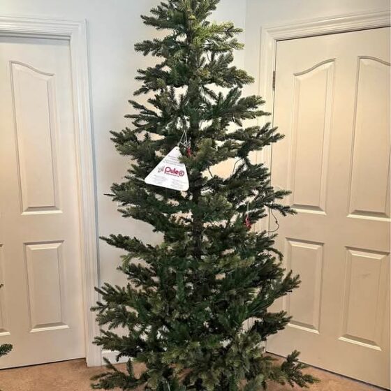 Puleo International 7.5 ft. Pre-Lit Slim Aspen Fir Artificial Christmas Tree with 450 UL-Listed Clea