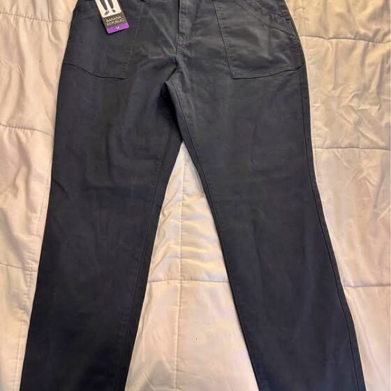 Banana Republic Women's High Rise Cotton Twill Pants Black 14