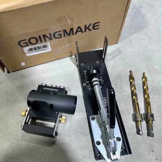 GOINGMAKE All Metal Pocket Hole Jig Kit with Quick Clamp and Dust Collection Easy Use 3 Holes Pocket