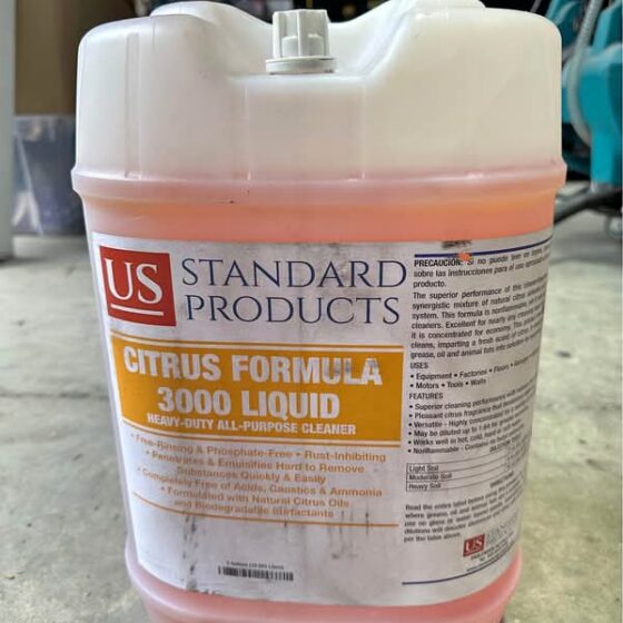 US Heavy-Duty All-Purpose Cleaner Citrus Formula 3000 Liquid 5 Gal Orange