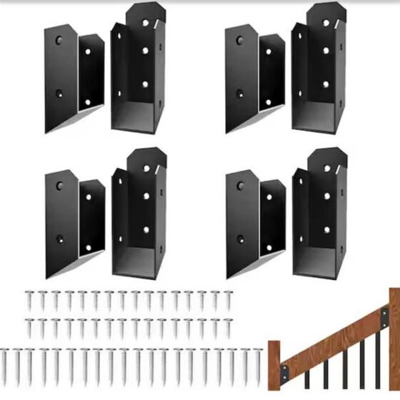 New 4-Pair (8-Pc) 30° Stainless Steel Deck Stair Brackets - Fits 2x4