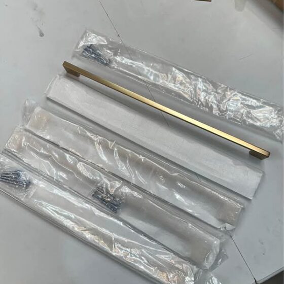 Lot Of 4 - 10 Inch 10" Hole Center Brushed Gold Drawer Pulls Handles Elegant NEW