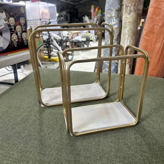 Set of 2 Gold Metal Wall Shelves