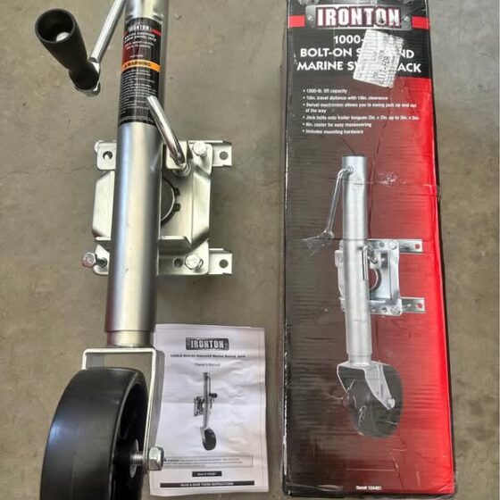Ironton Bolt-On Sidewind Marine Swivel Jack - 1000-Lb. Capacity