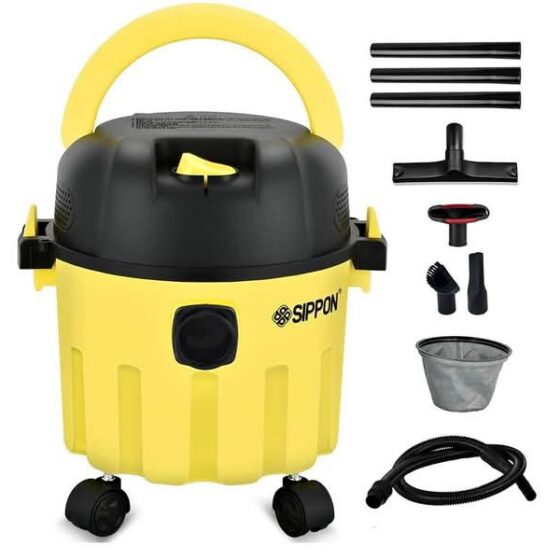 Wet-Dry Vacuum, 3-in-1 Portable Shop Vacuum Cleaner with 2 Peak HP Power Suction, Lightweight