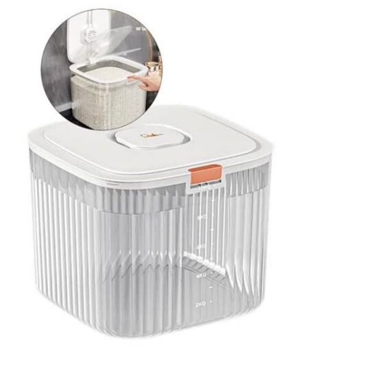 New Luxury Airtight Rice Container & Dispenser Bin – Rose Gold Accents