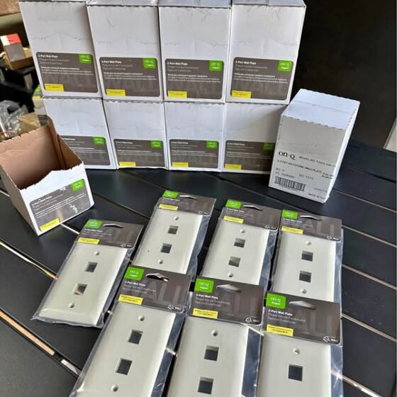 70 NEW On-Q Legrand 2-Port Wall Plates – 10 Boxes – $75