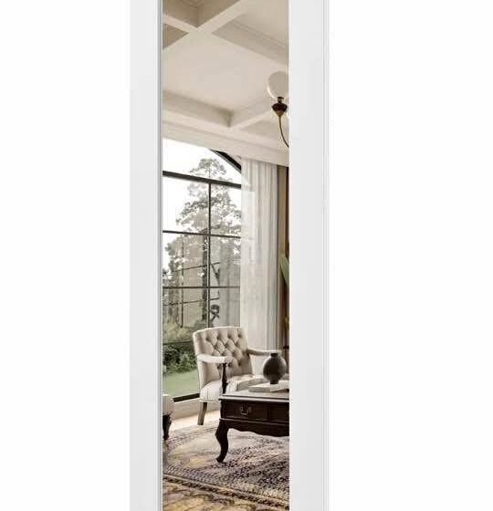 24-in x 80-in White 1-lite 1-panel Frosted glass Smooth Solid core Prefinished Interior Slab Door