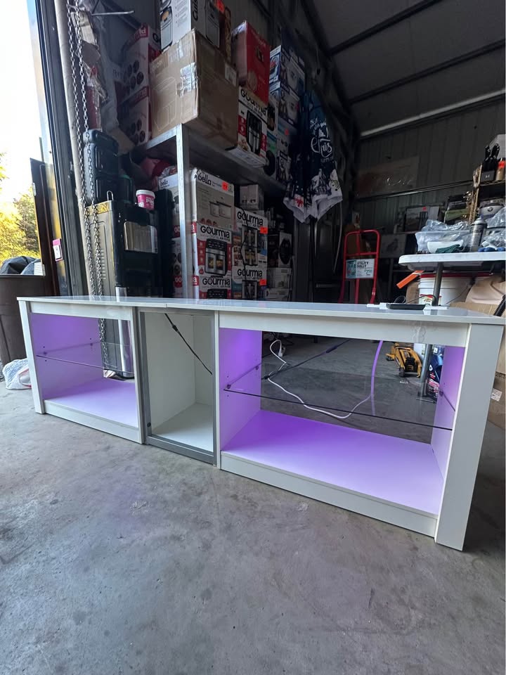 High-Gloss TV Stand with LED Lights — Fits Up to 70-Inch TV - Image 10
