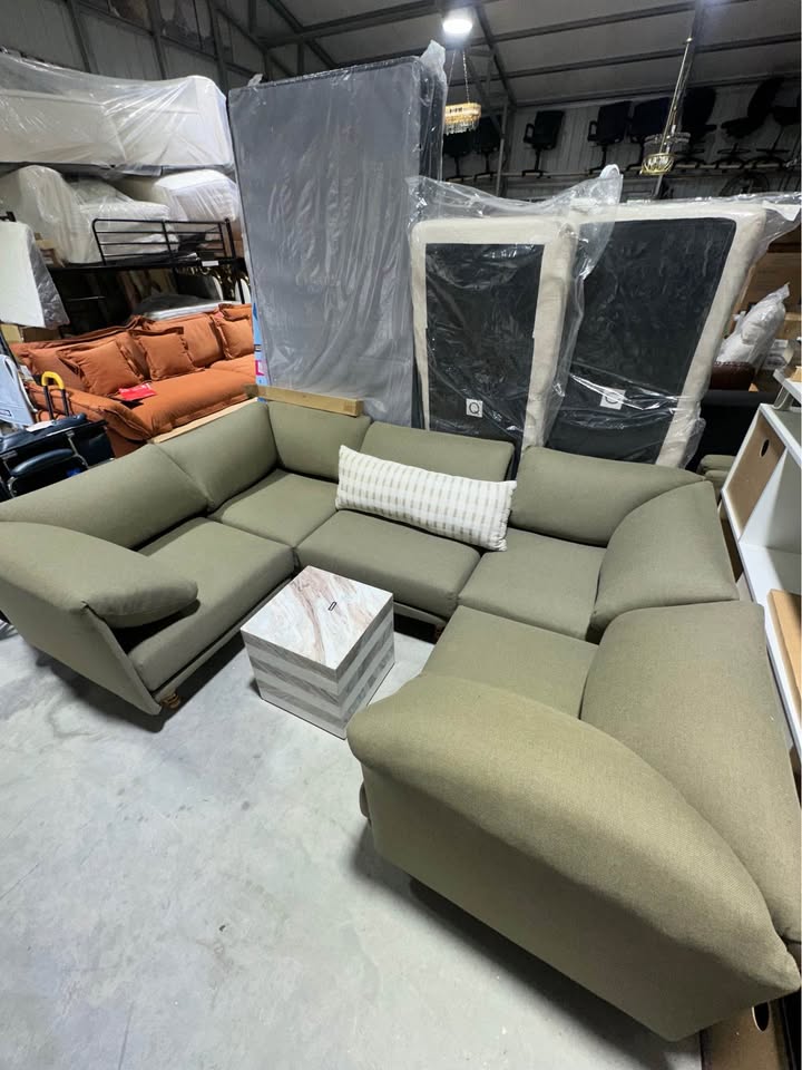 BURROW Field 5-Piece Modular Sectional — Olive Green - Image 6