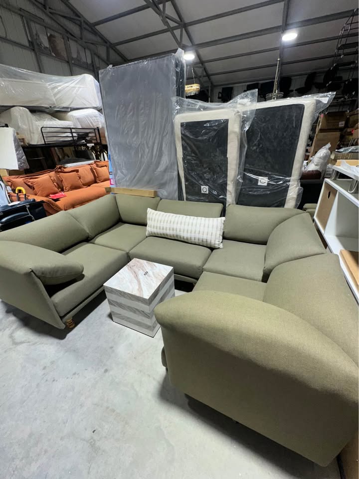 BURROW Field 5-Piece Modular Sectional — Olive Green - Image 8