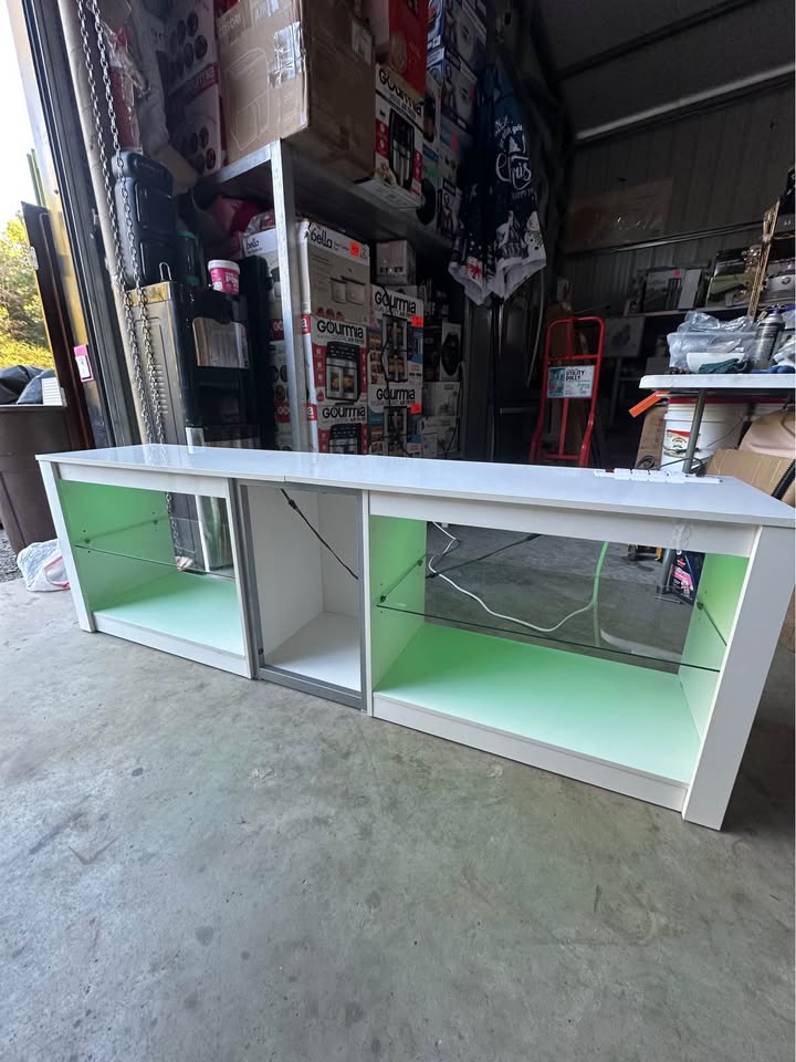 High-Gloss TV Stand with LED Lights — Fits Up to 70-Inch TV - Image 5