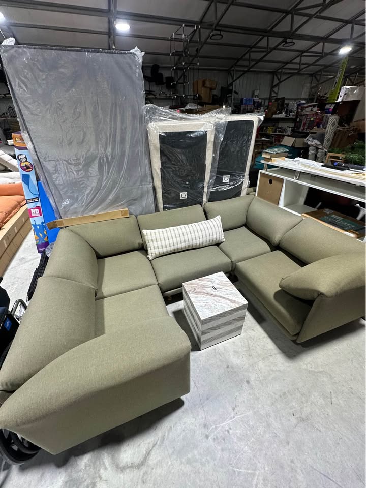 BURROW Field 5-Piece Modular Sectional — Olive Green - Image 3