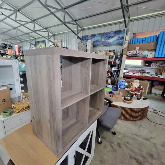 4-Cube Storage Organizer Shelf - Weathered Gray
