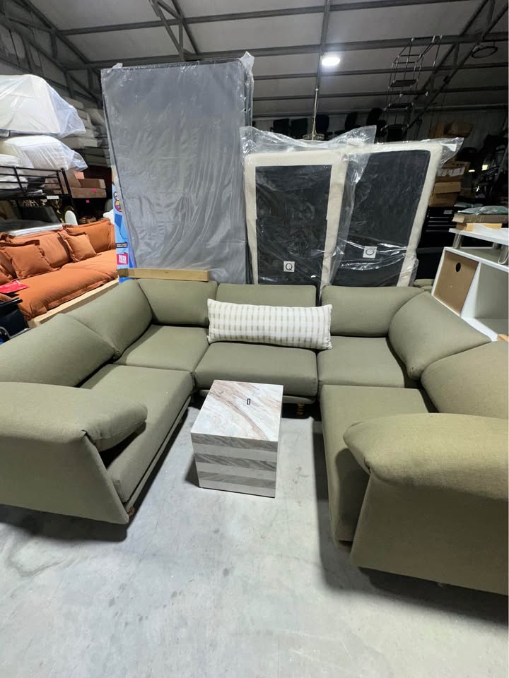 BURROW Field 5-Piece Modular Sectional — Olive Green - Image 2
