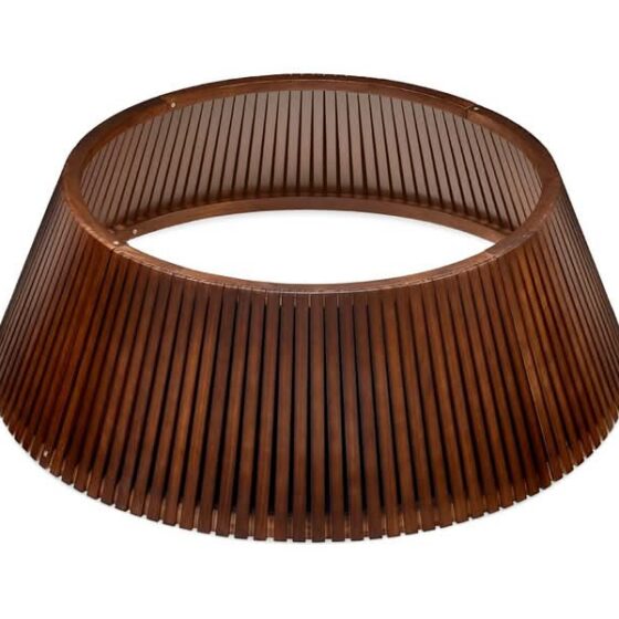 42in Christmas Tree Collar, Solid Wood Slatted Tree Skirt Holiday Accessory for Home - Walnut