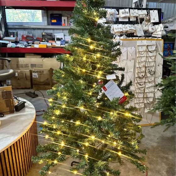 4.5ft Artificial Christmas Tree with Viral Twinkling Lights, Pre-Lit Spruce, 200 Lights