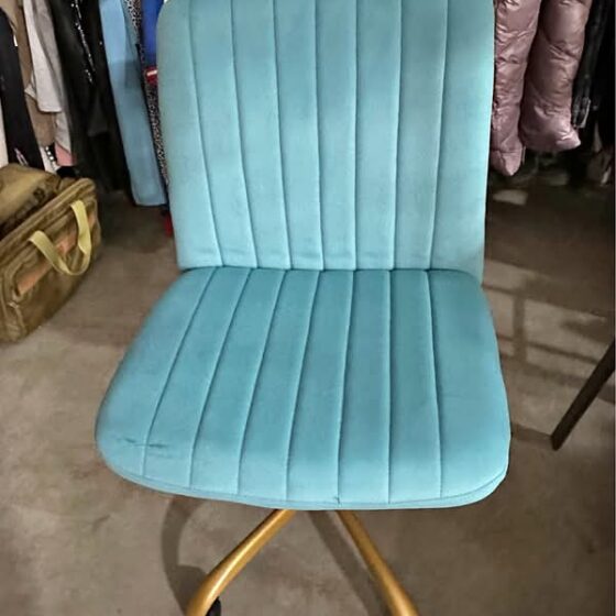 Extra Plush Velvet Channel Upholstered Office Chair in the Cool Water color variant