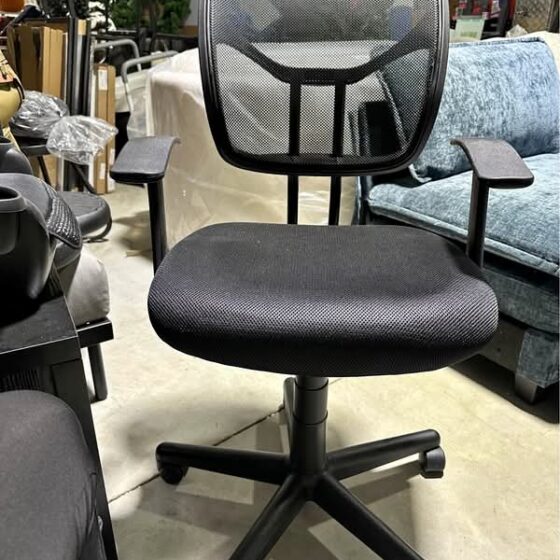 Mesh Mid-Back Office Desk Chair with Armrests, Lumbar Support, 360-Degree Swivel, Adjustable-Height