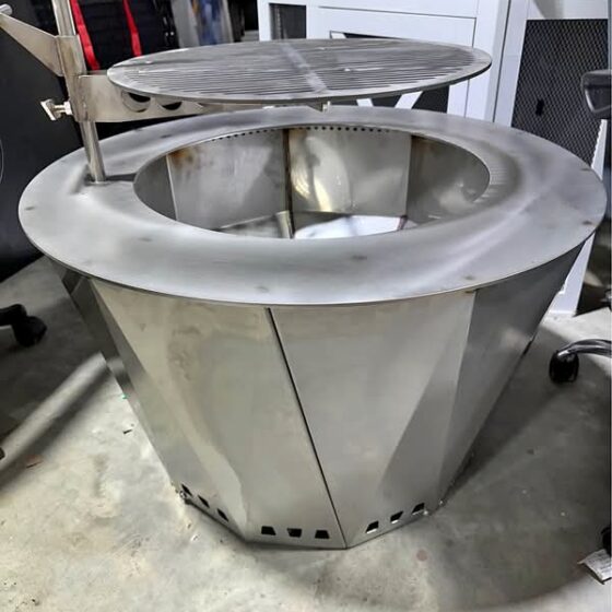 Stainless Steel Smokeless Fire Pit with Swivel Grill